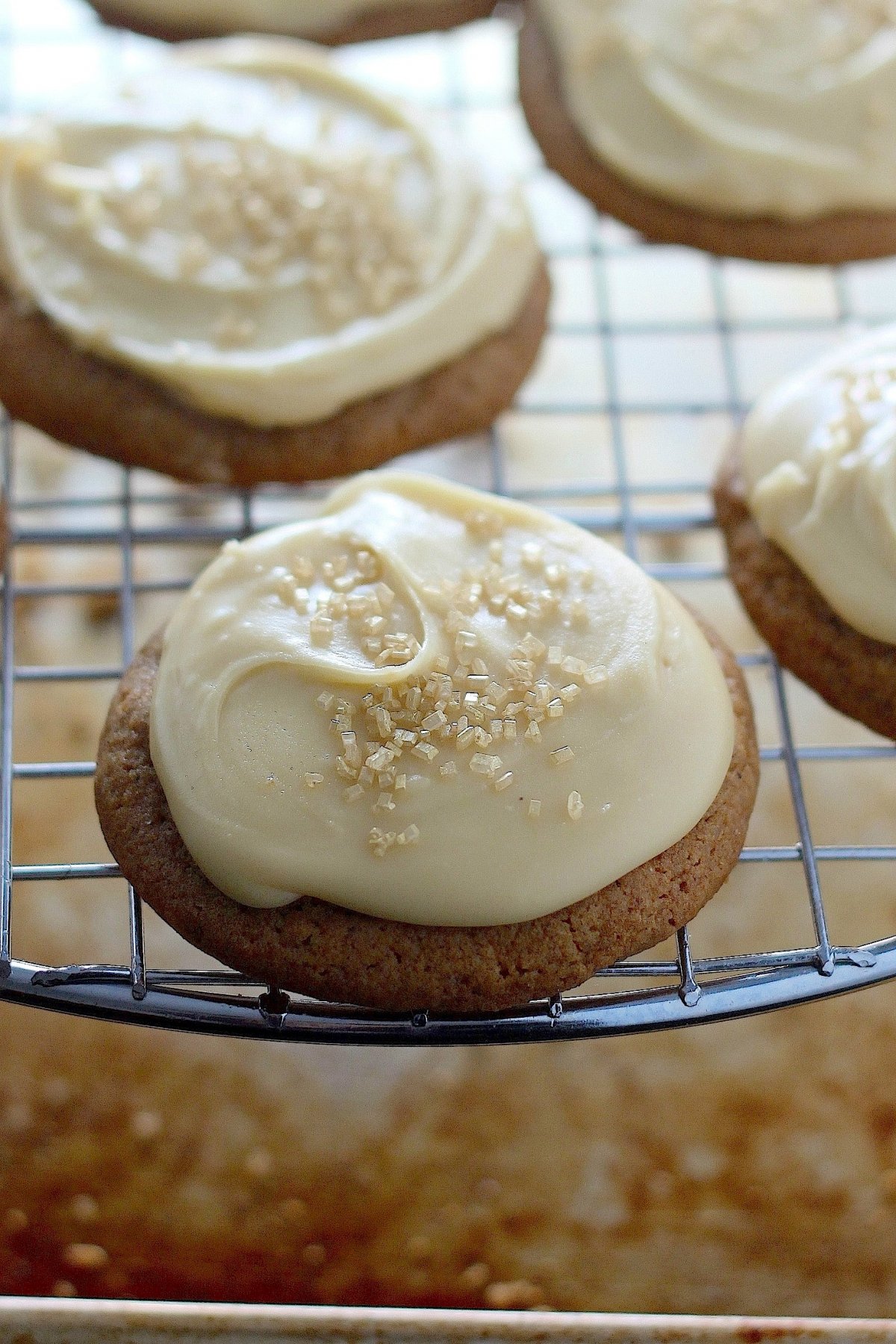 Eggnog Frosted Gingerbread Cookies 