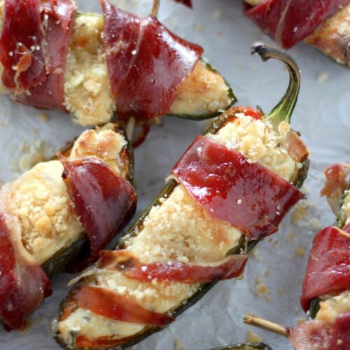 ProsciuttoWrapped Four Cheese Stuffed Jalapeños Baker by Nature