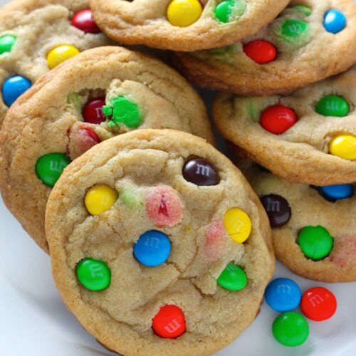 The Best Brown Butter M&M Cookie Recipe - Nomaste Hungry