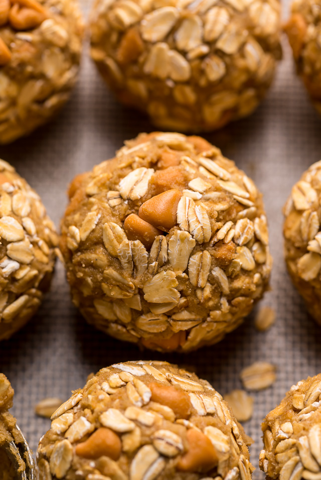 These delightfully soft and chewy oatmeal scotchies are exploding with oats and butterscotch chips! A touch of orange zest and a drizzle of molasses take this from a good recipe to a great recipe! No chilling required, so preheat your oven to 350 degrees and jump to the recipe!