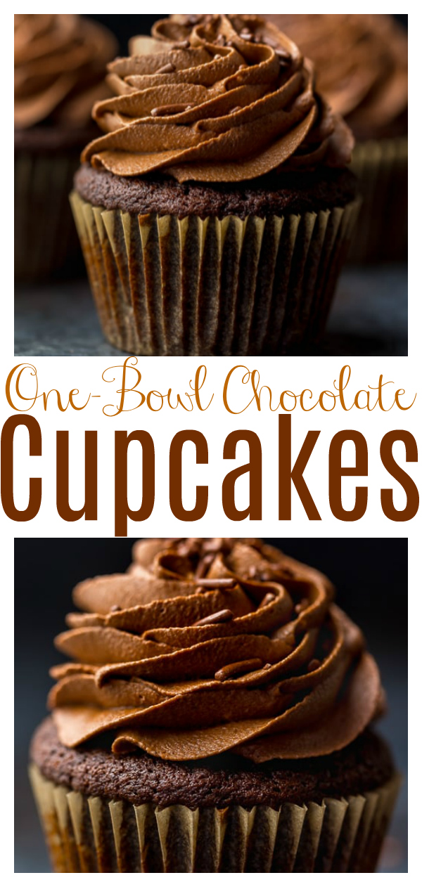 One-Bowl Chocolate Cupcakes - Baker by Nature