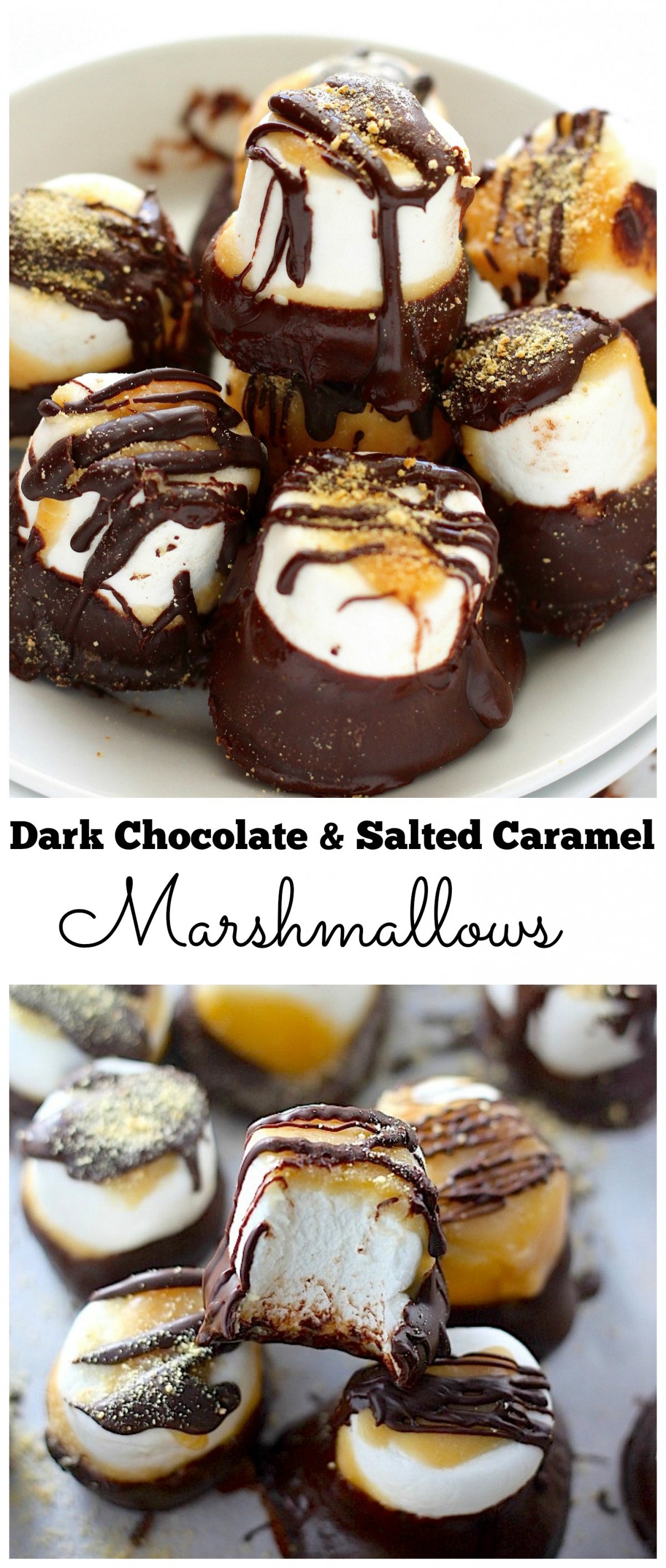 Dark Chocolate Salted Caramel Dipped Marshmallows Baker by Nature