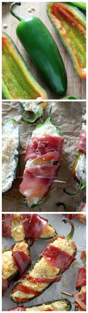 Prosciutto-Wrapped Four Cheese Stuffed Jalapeños make the perfect holiday finger food!