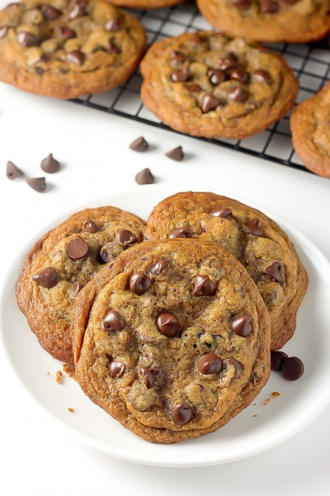 Chocolate Chip Cookies made with Greek Yogurt. 