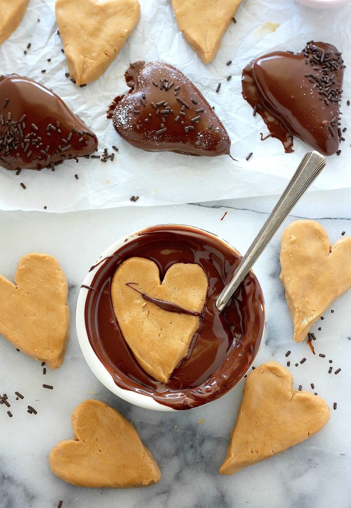 Chocolate Covered Peanut Butter Hearts 