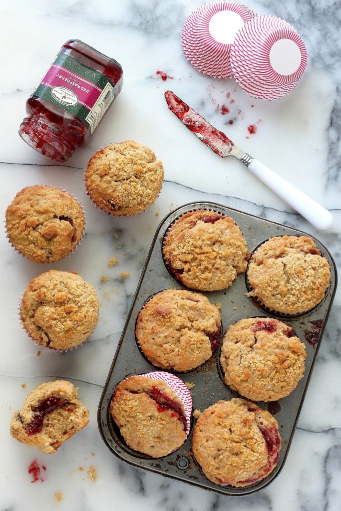 Brown Butter Raspberry Swirl Muffins