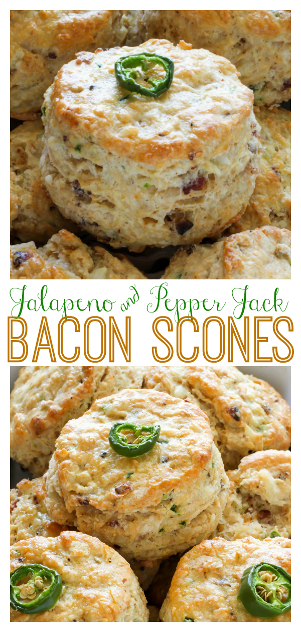 Bacon, Pepper Jack, and Jalapeno Scones are so flaky and flavorful! One of our favorite savory scone recipes. Serve for breakfast or with dinner!