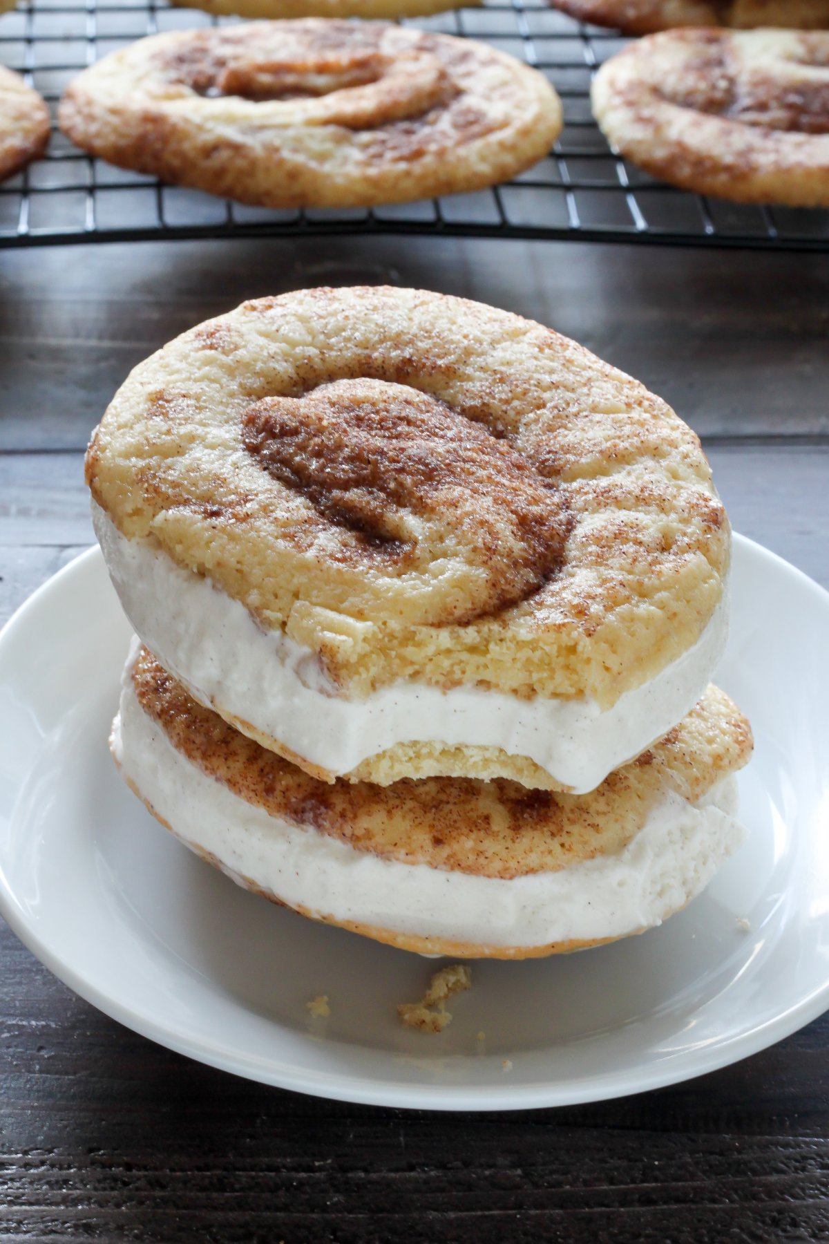 Cinnamon Roll Ice Cream Sandwiches Baker by Nature