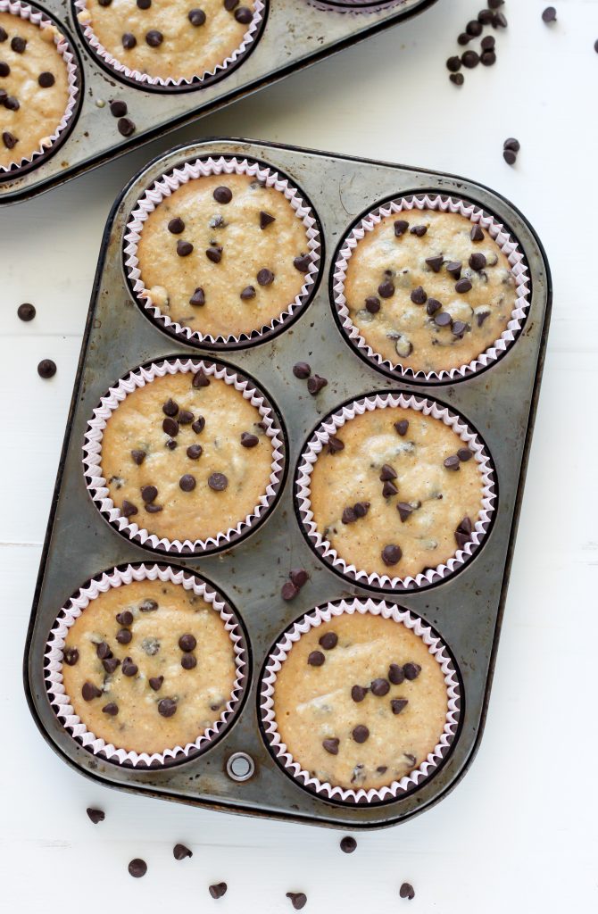 Healthy Bakery Style Chocolate Chip Muffins