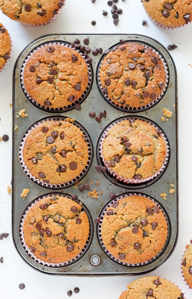 Healthy Bakery Style Chocolate Chip Muffins