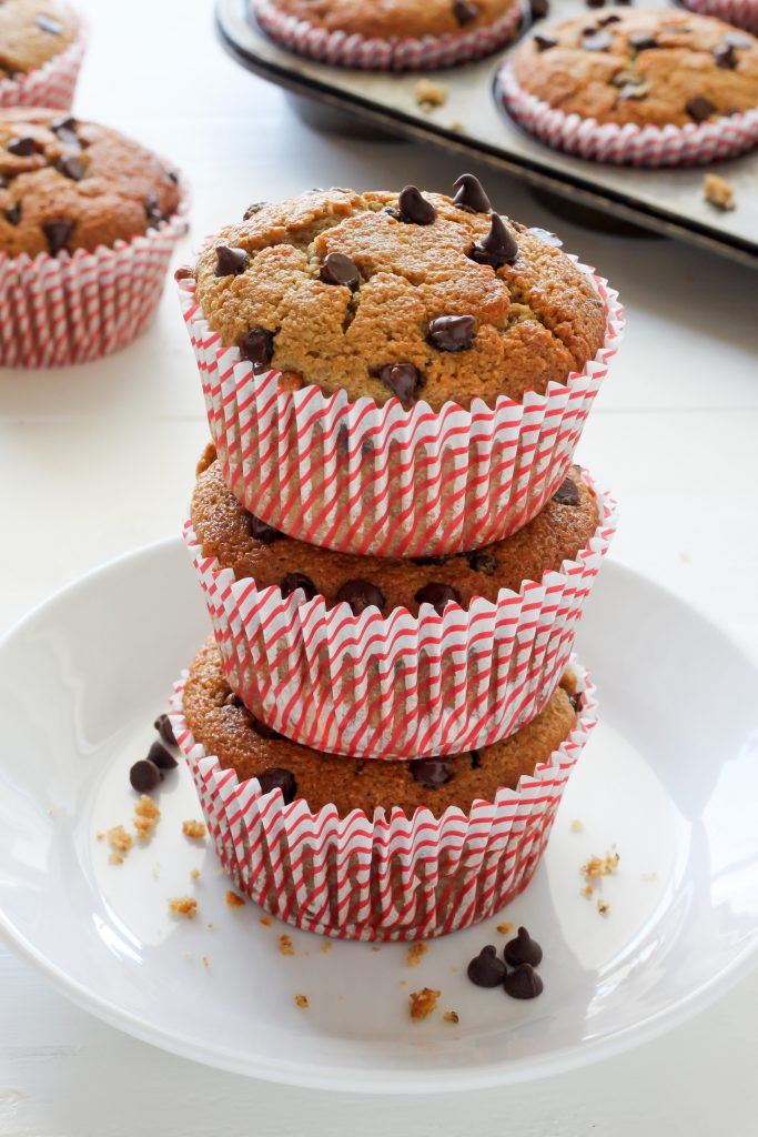 Healthy Bakery Style Chocolate Chip Muffins