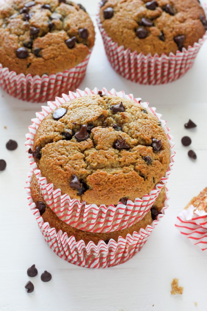 Healthy Bakery Style Chocolate Chip Muffins