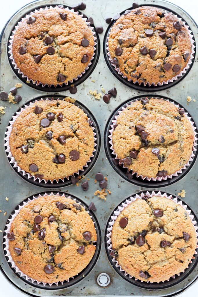 Healthy Bakery Style Chocolate Chip Muffins