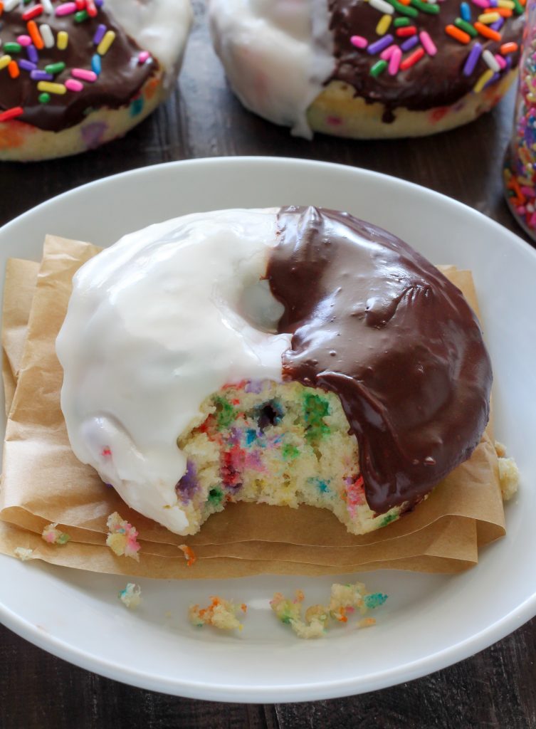 Black and White Confetti Donuts