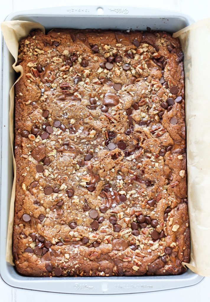 Salted Caramel Chocolate Pecan Brown Butter Blondies