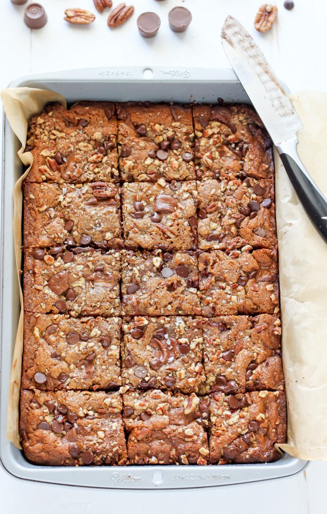 Salted Caramel Chocolate Pecan Brown Butter Blondies