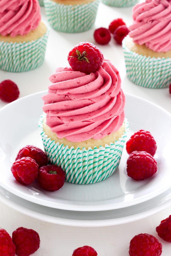 Lemon Cupcakes with Raspberry Buttercream