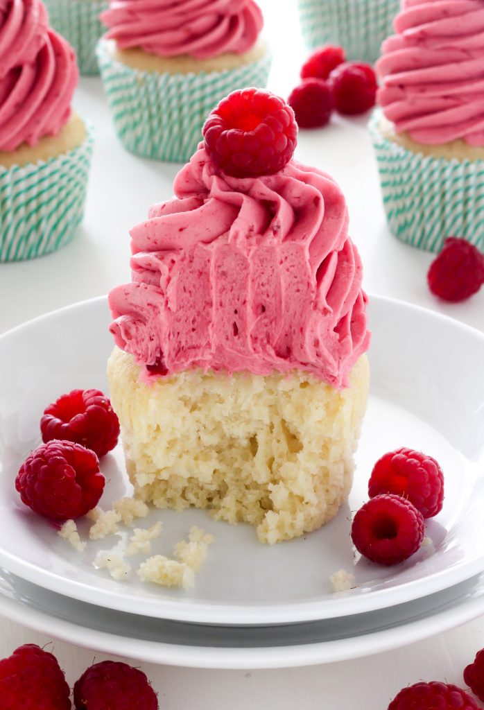 Lemon Cupcakes with Raspberry Buttercream