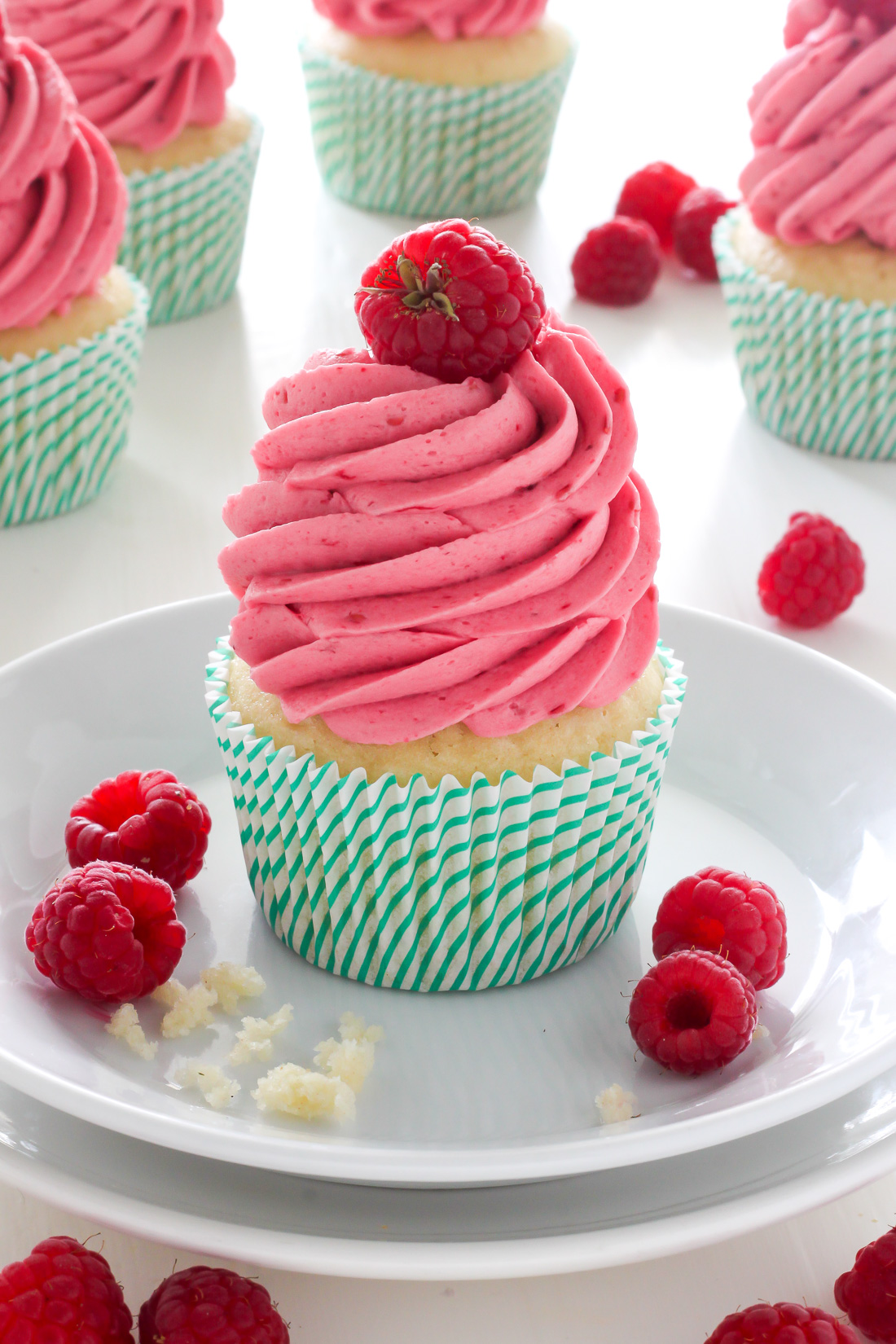 Lemon Cupcakes with Raspberry Buttercream - Baker by Nature