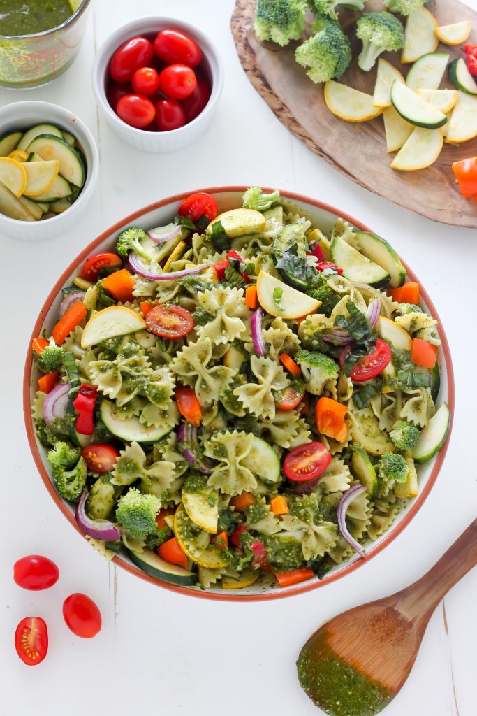 20-Minute Rainbow Veggie Pasta Salad