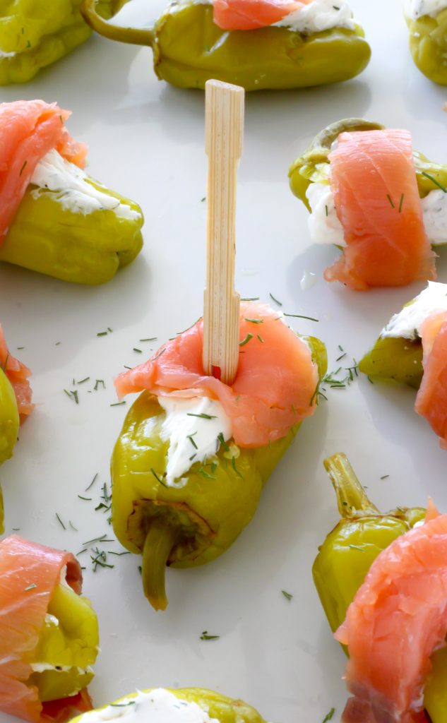 Smoked Salmon and Cream Cheese Stuffed Pepperoncini