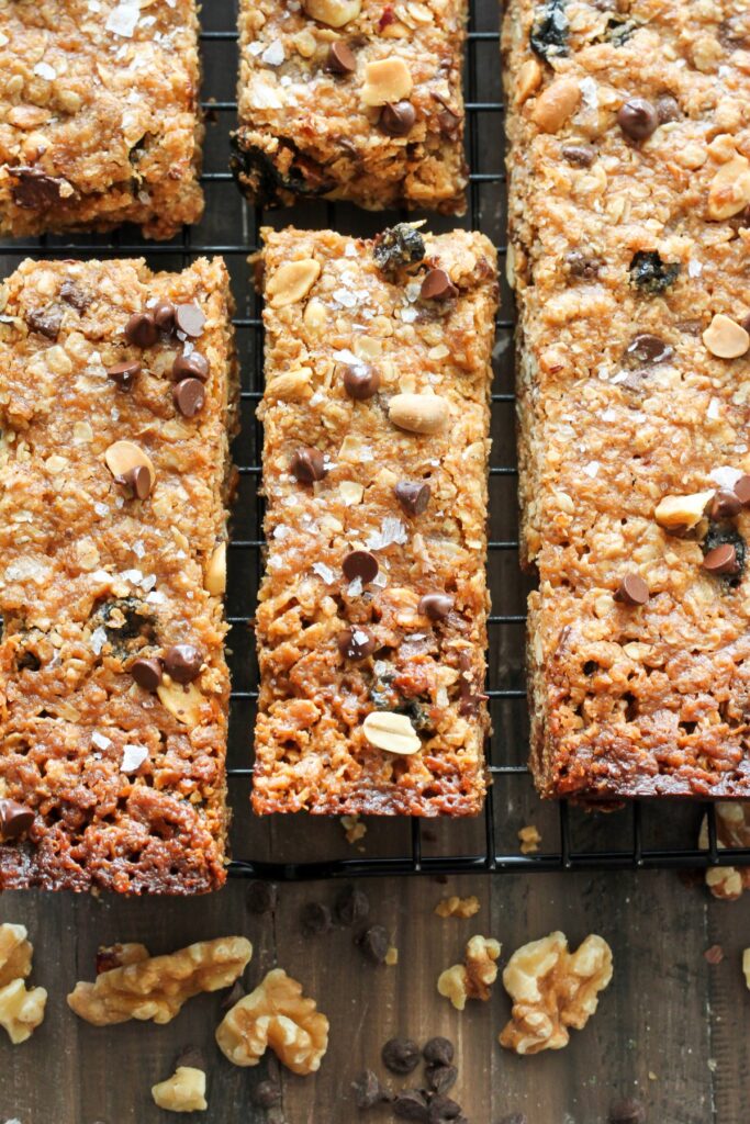 Sweet and Salty Chocolate Peanut Butter Granola Bars