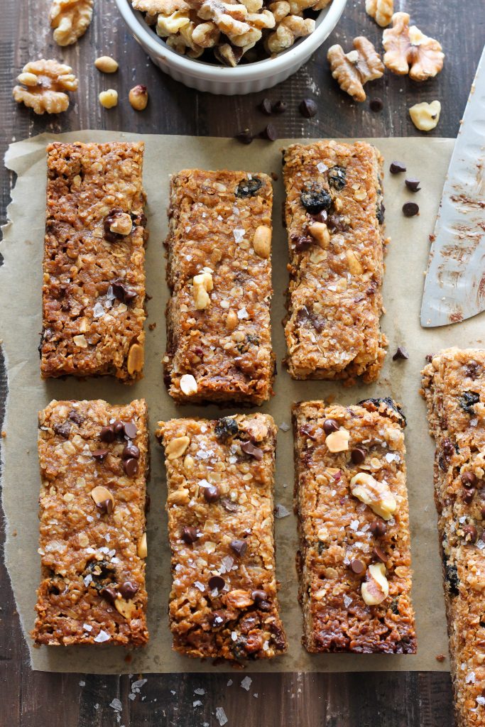 Sweet and Salty Chocolate Peanut Butter Granola Bars