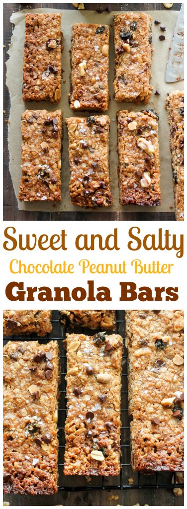 Sweet and Salty Chocolate Peanut Butter Granola Bars