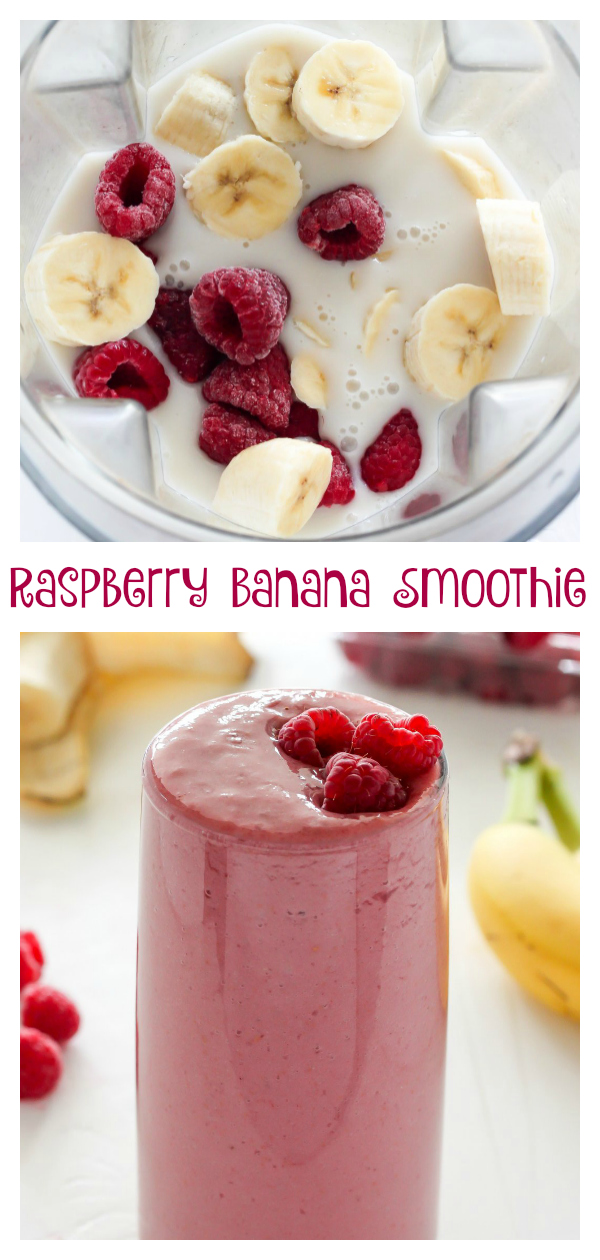 Raspberry Banana Smoothie - Baker by Nature