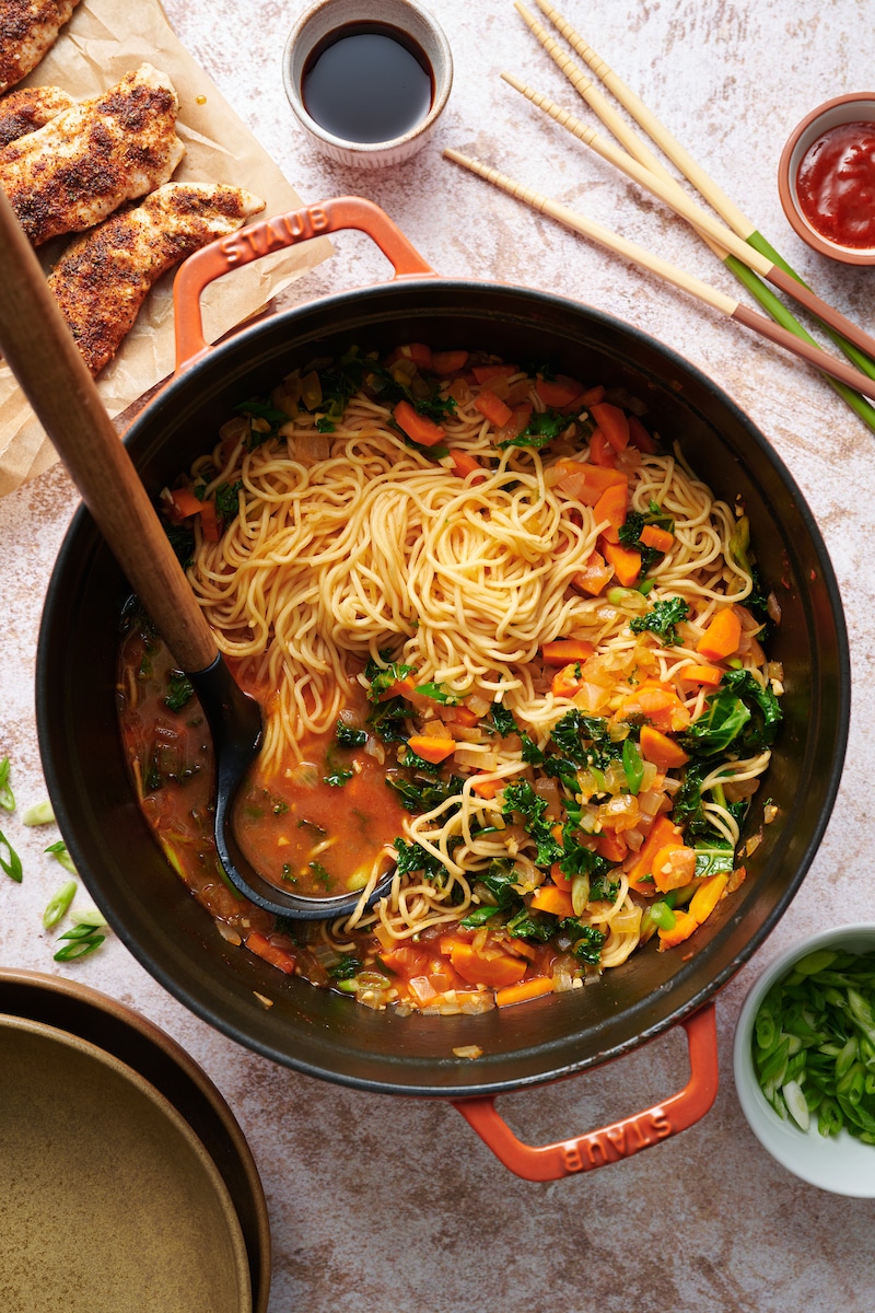 Blackened Chicken Ramen Noodle Soup - Baker by Nature