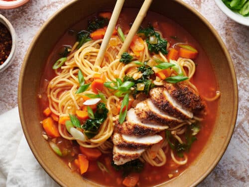 Blackened Chicken Ramen Noodle Soup - Baker by Nature