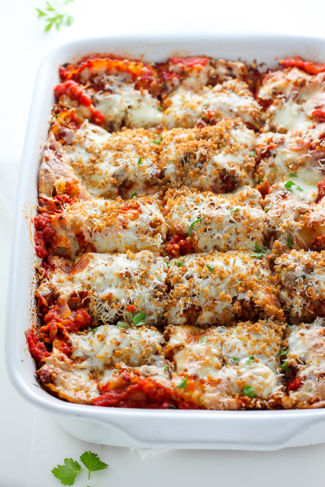 Lightened Up Chicken Parmesan Lasagna