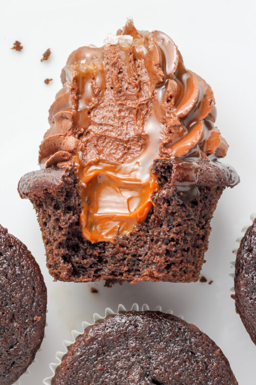 Dulce De Leche Chocolate Cupcakes! This SUPER decadent recipe is sure to become a new favorite.