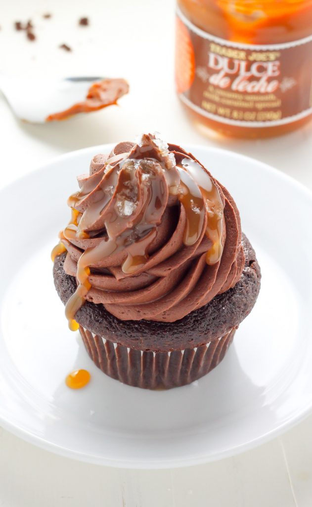 What's better than a batch of chocolate cupcakes...?! A batch of Dulce De Leche Chocolate Cupcakes! This SUPER decadent recipe is sure to become a new favorite.