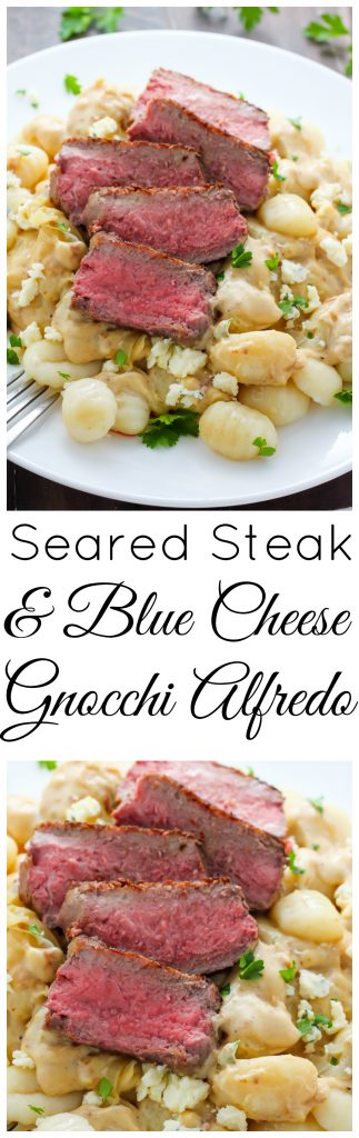 Steak and Blue Cheese Alfredo Gnocchi - the ULTIMATE comfort food meal!