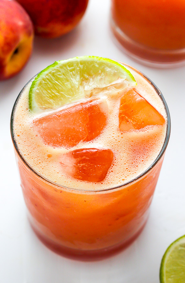 Fresh Peach Margaritas - Baker by Nature