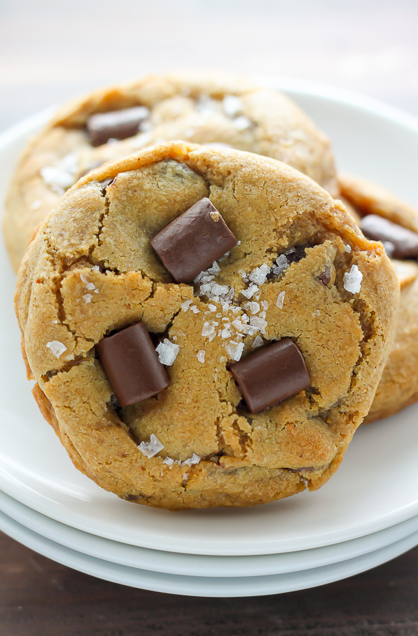 Greek Yogurt Chocolate Chunk Cookies - Unbelievably thick, chewy, and flavorful! Our new favorite.