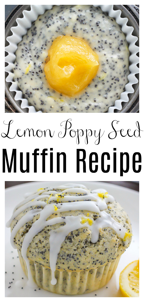 The Ultimate Lemon Poppy Seed Muffins are stuffed with a dollop of creamy lemon curd and topped with lemon glaze! Sunshiny sweet, these muffins are perfect for breakfast or as an after-school snack. A must try muffin recipe for lemon lovers!