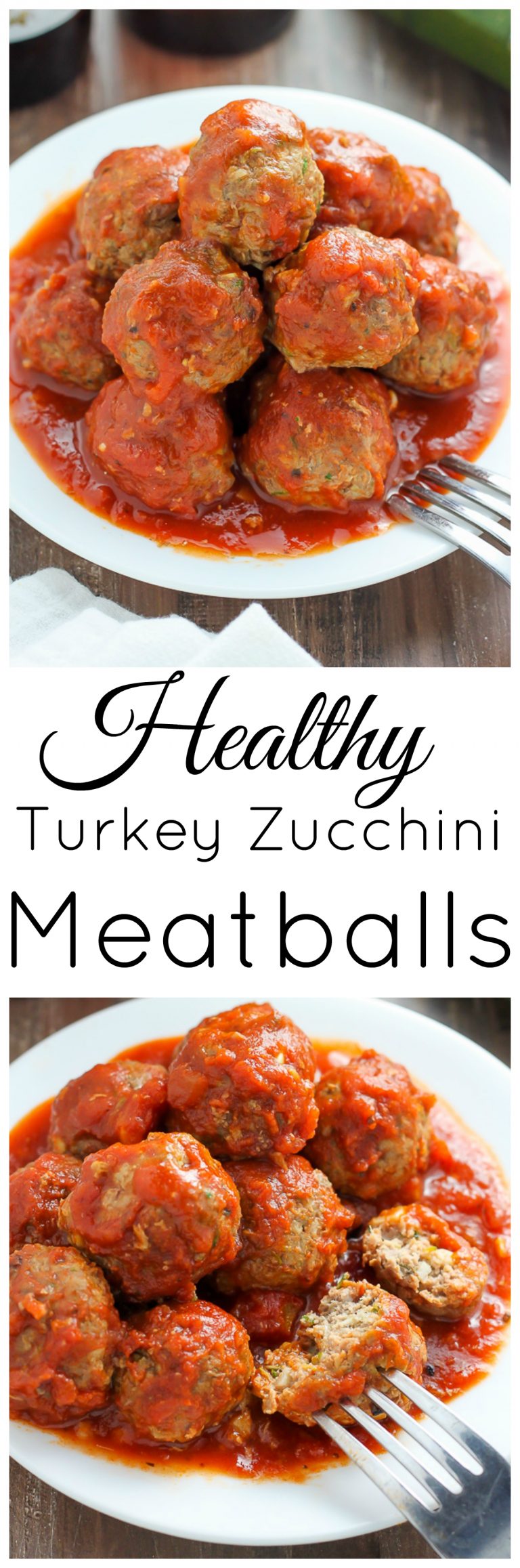 Baked Turkey Zucchini Meatballs - Baker by Nature