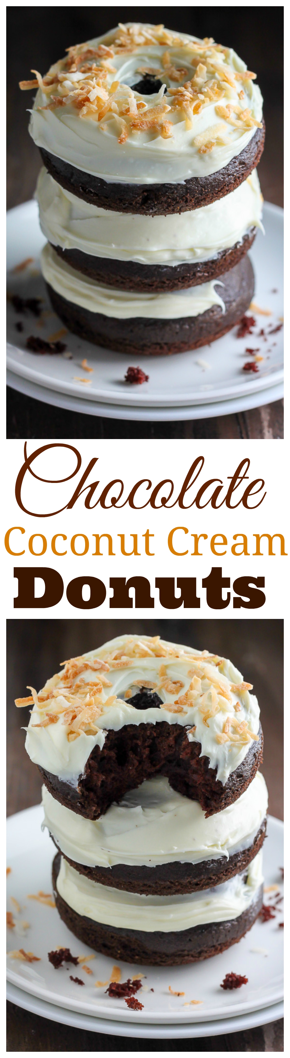 Chocolate Coconut Cream Donuts