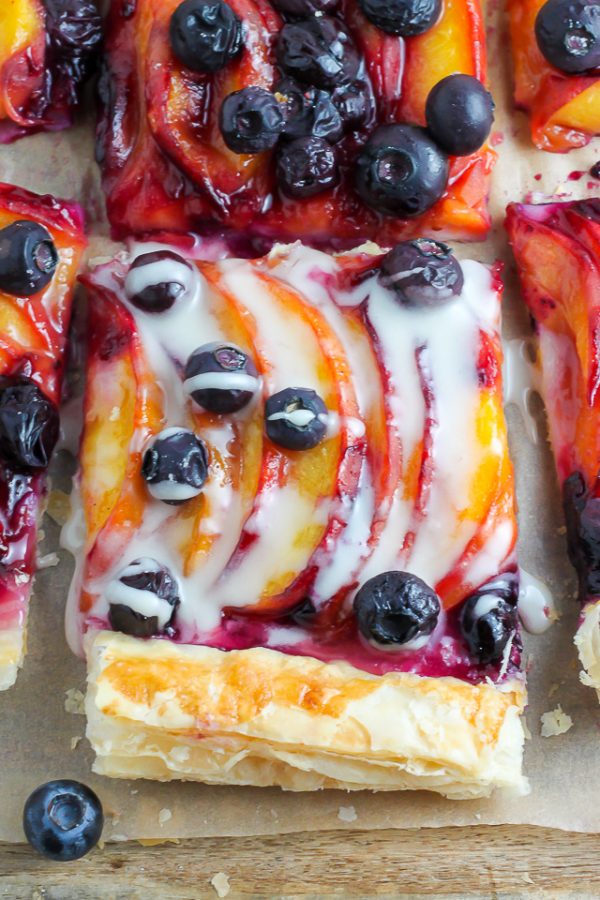 Easy Blueberry Peach Tart With Vanilla Glaze Baker By Nature 