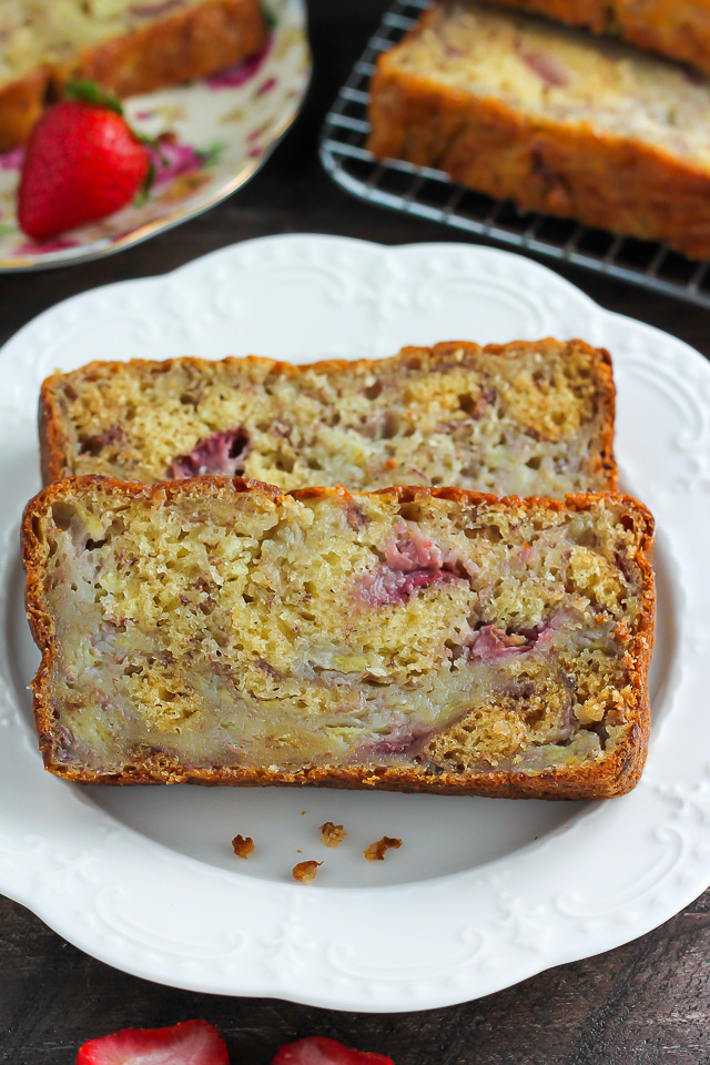 Greek Yogurt Strawberry Banana Bread