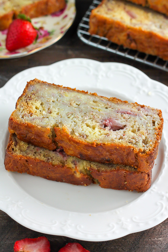 Greek Yogurt Strawberry Banana Bread