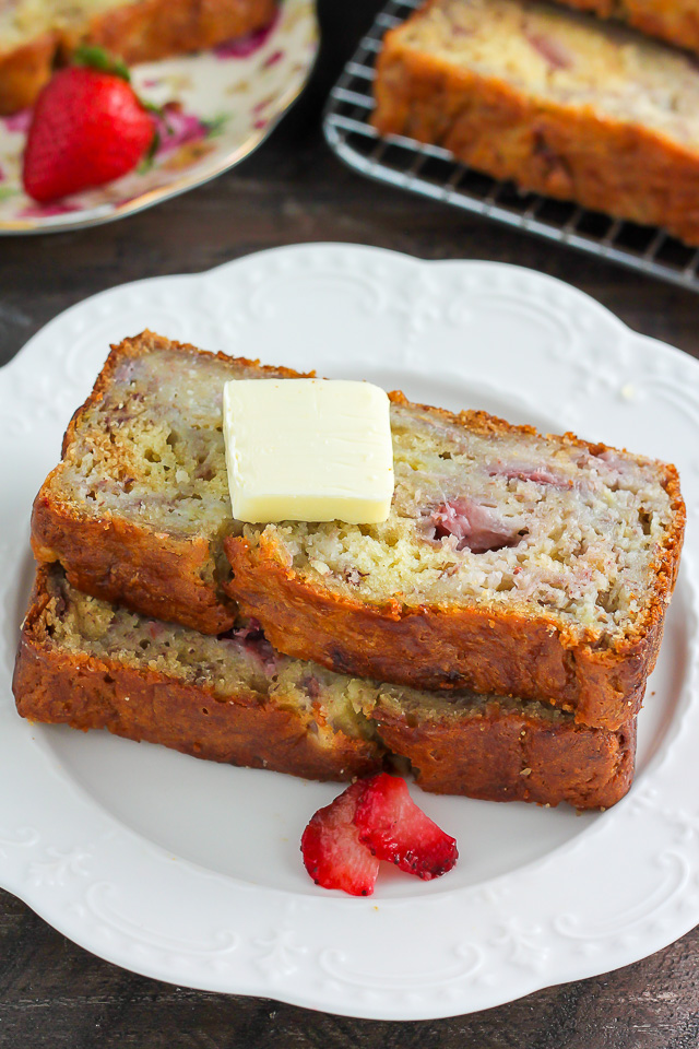 Greek Yogurt Strawberry Banana Bread - Baker by Nature