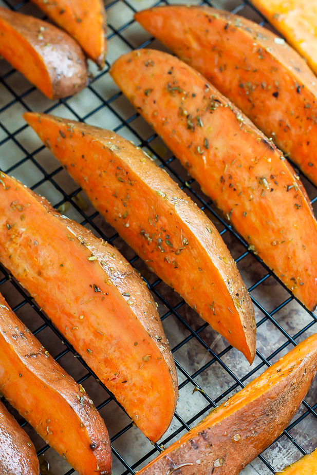 Extra Crispy Sweet Potato Wedges - Baker by Nature