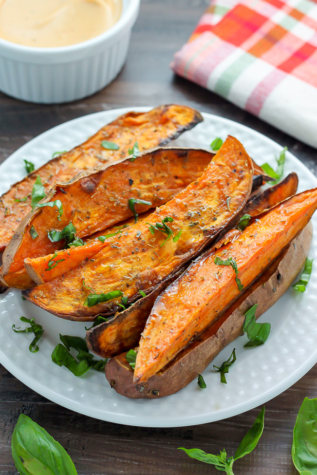 Extra Crispy Sweet Potato Wedges - Baker by Nature