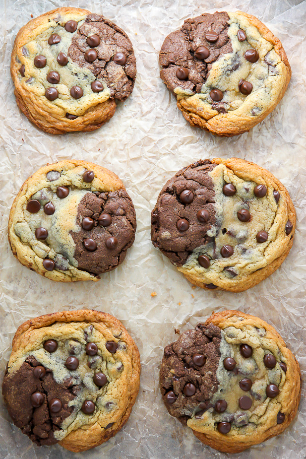 Chocolate Chip Brownie Swirl Cookies (aka Brookies)