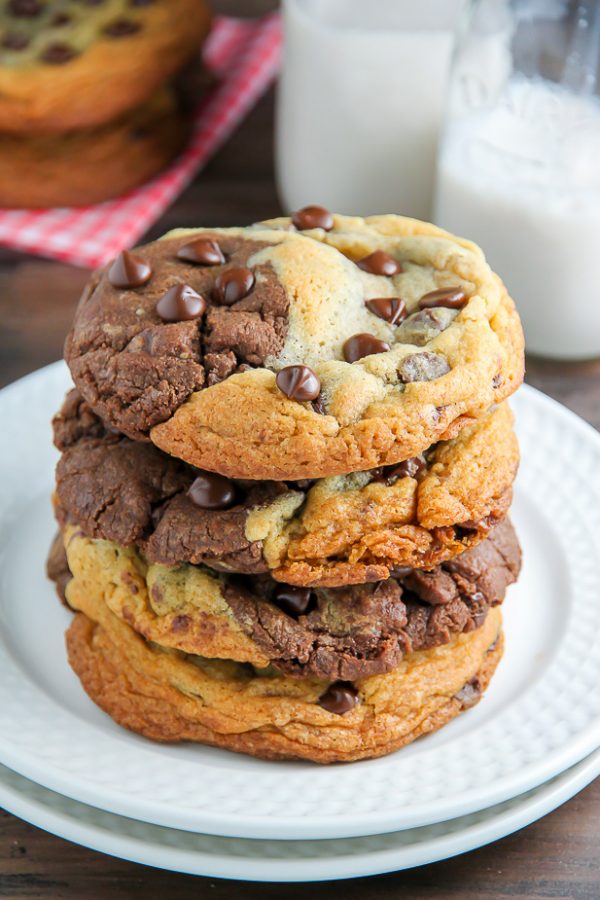 Chocolate Chip Brownie Swirl Cookies (aka Brookies) - Baker by Nature