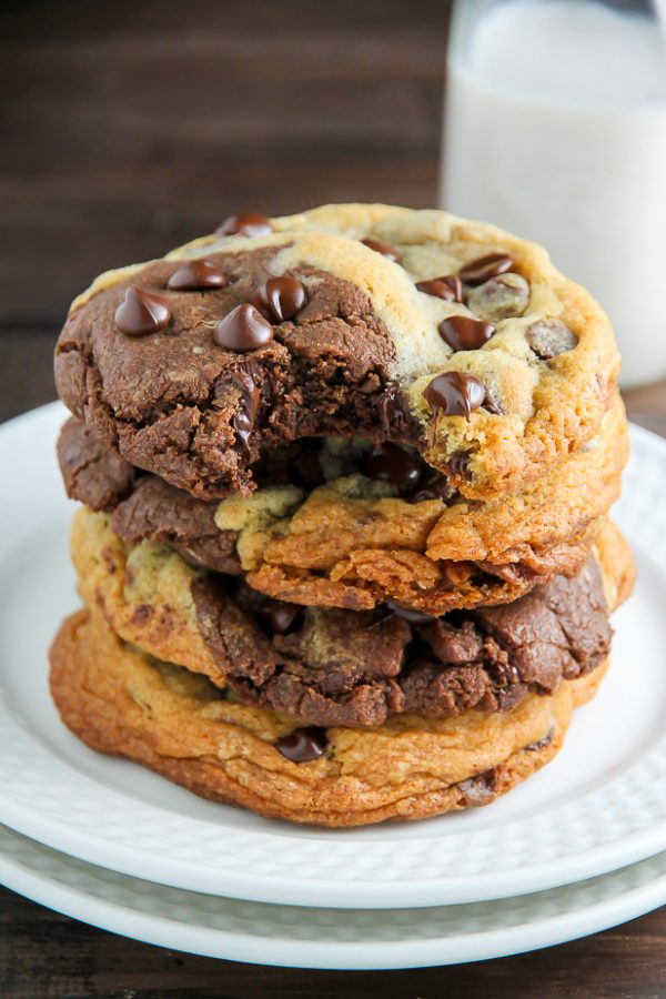 Chocolate Chip Brownie Swirl Cookies (aka Brookies) - Baker by Nature