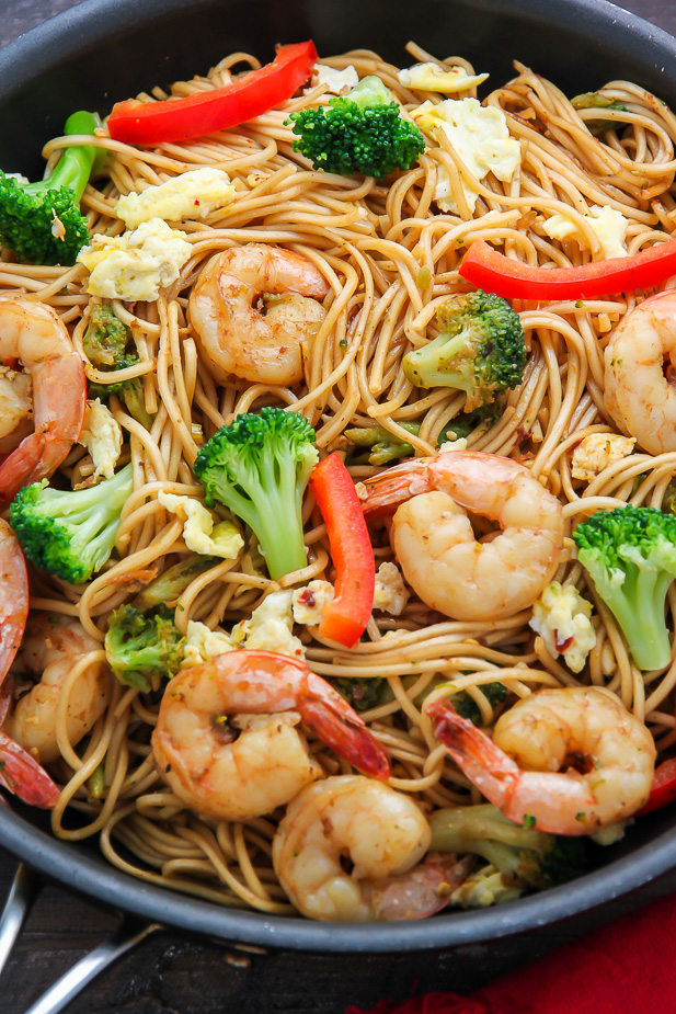 20 Minute Shrimp And Broccoli Lo Mein Baker By Nature